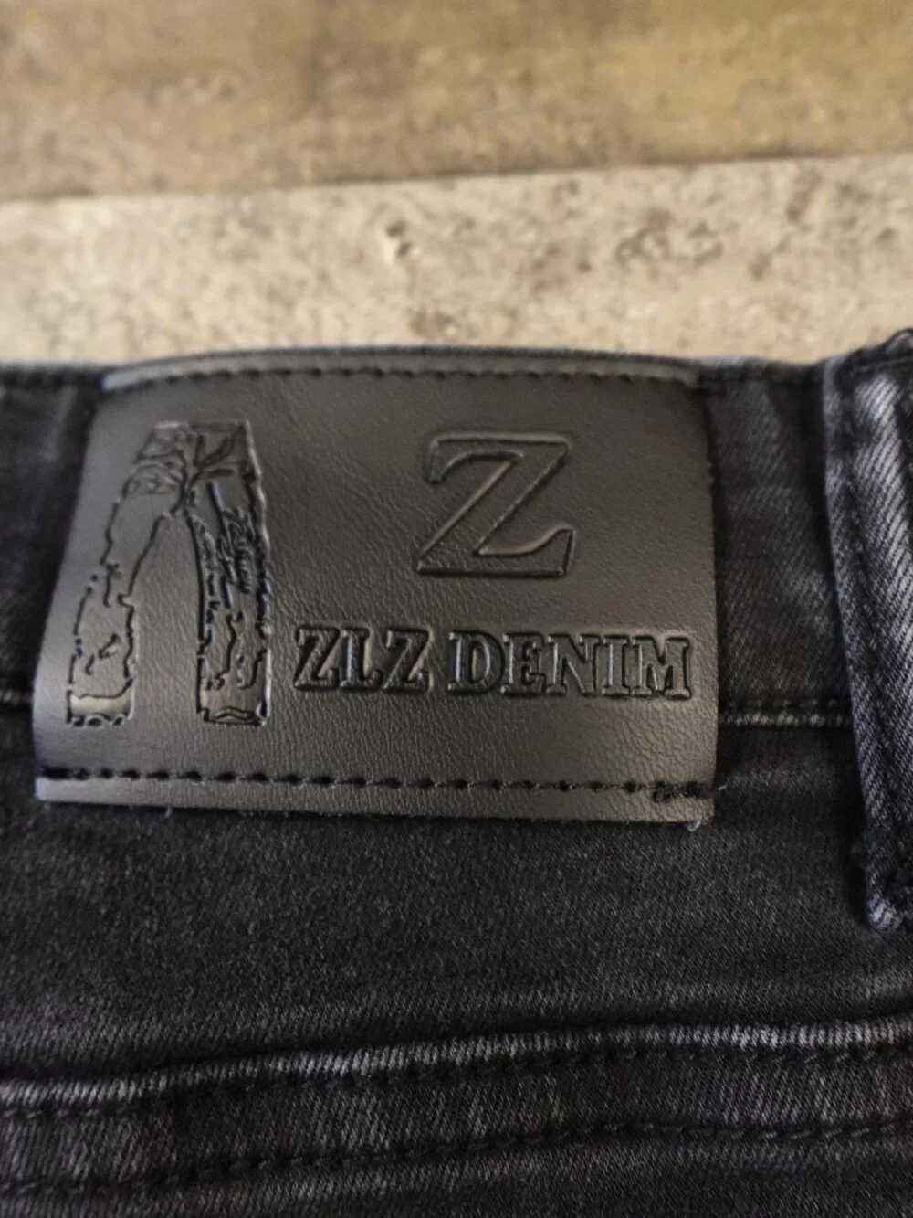 ZLZ Denim‎ Biker Jeans Men’s 38 Black Skinny Moto Zip Pocket Stretch Pants